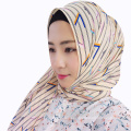 Forme a mujeres la raya estampada tribal floral de la gasa del hijab bufanda del mantón